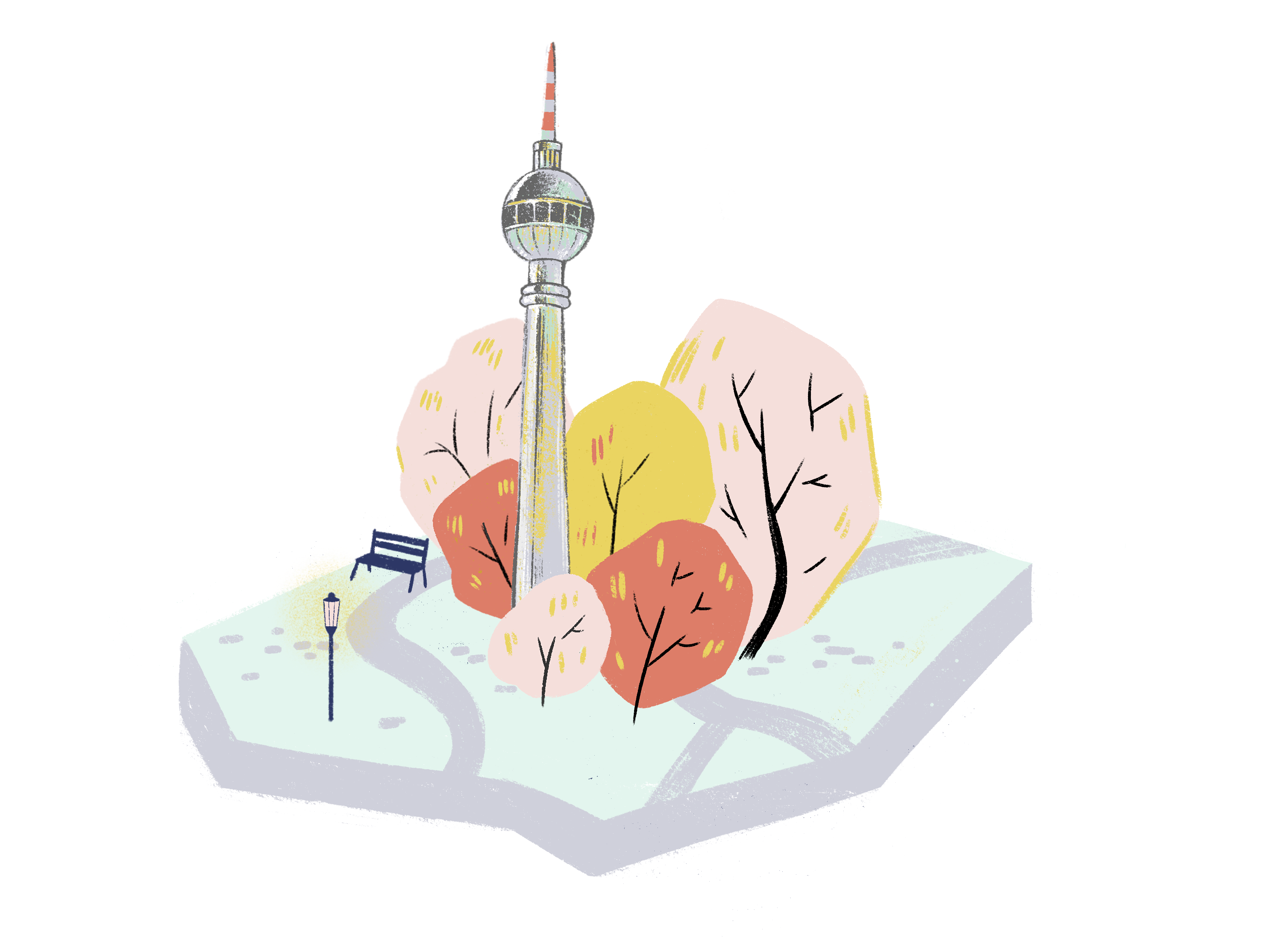 Illustration des Fernsehturms am Alexanderplatz